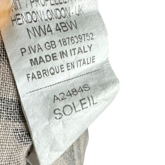 SUZY D Cream Black Zebra Pattern Button Front Midi Dress Linen Women's Size S - Picture 5 of 7